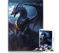 Rompecabezas de 1000 Piezas de dragón Anciano Negro, Actividad Relajante para el Tiempo Libre, Corte de precisión, Borde Liso, Juguete de Juego, tamaño 38x52cm