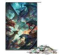 Rompecabezas de 1000 Piezas de Dragon Battle Royale para Adultos Rompecabezas Imposible para aliviar el estrés y Adolescentes Mayores de 14 años 75 x 50 cm