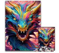 Rompecabezas de 1000 Piezas de dragón Chino Colorido, desafiante Rompecabezas, Actividad Familiar, decoración del hogar, Regalo navideño, 50x75cm/19,68x29,52 Pulgadas