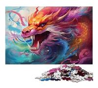 Rompecabezas de 1000 Piezas de dragón Chino para Adultos Padres, Parejas y Amigos. Edades 14+. 50 x 75 cm / 19,68 x 29,52 Pulgadas.