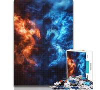 Rompecabezas de 1000 Piezas de dragón de Hielo y Fuego para Adultos 1000 Piezas Difícil, Interesante, Reduce el estrés y facilita la interacción Entre Padres e Hijos 26x38cm