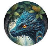 Rompecabezas de 1000 Piezas de dragón en la Jungla de Mandalas Rompecabezas Redondo de 1000 Piezas Navidad, Halloween, Pascua y Año Nuevo 1000 Piezas (67,5x67,5cm)
