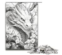 Rompecabezas de 1000 Piezas de dragón japonés con Cerezas para Adultos Ideal para Parejas y Adolescentes a Partir de 14 años 75 x 50 cm