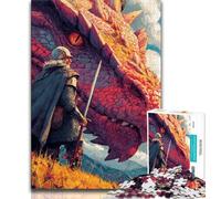 Rompecabezas de 1000 Piezas de Dragon Knight para Adultos Regalos Juguetes Juegos educativos Alivio del estrés Mejora el Amor en Pareja 75x50cm