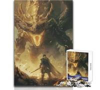 Rompecabezas de 1000 Piezas de Dragon Monster Warrior Art para Adolescentes, Aprendizaje Consciente, Juego Divertido, Celebraciones alegres, tamaño 50x75cm