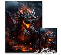 Rompecabezas de 1000 Piezas de Dragón Peligroso de Fuego para Adultos Rompecabezas difíciles para Adolescentes y familias decoración DIY desafío de ingenio 1000 Piezas (38 x 26 cm)