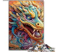 Rompecabezas de 1000 Piezas de dragón psicodélico para Adultos. Desarrolla la coordinación Ojo-Mano cumpleaños (tamaño 50x75cm).