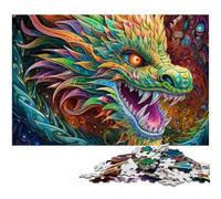 Rompecabezas de 1000 Piezas de dragón psicodélico para Adultos. Rompecabezas imposibles para Adultos navideño y decoración del hogar. 50x75cm/19,68x29,52 Pulgadas.
