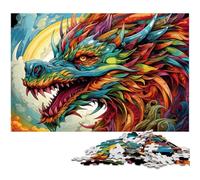 Rompecabezas de 1000 Piezas de dragón psicodélico. Rompecabezas Imposible para Adultos. Ideal para Adolescentes y coleccionistas. Regalo de Viaje. Actividad Familiar. 26x38cm/10,23x14,96 Pulgadas.