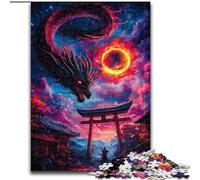 Rompecabezas de 1000 Piezas de Dragones de la Puerta Torii para Adultos, Juguetes educativos, Juegos Familiares con póster a Juego y Hoja de Trivia (26x38cm)