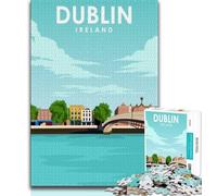 Rompecabezas de 1000 Piezas de Dublín, Irlanda, para Adultos Difícil de completar, Pero Divertido y Divertido Regalo de cumpleaños, Arte Mural 50x75cm