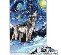 Rompecabezas de 1000 Piezas de El Lobo de la Noche Estrellada de Van Gogh para Adultos, Ideal para Relajarse, para niños a Partir de 12 años (75 x 50 cm)