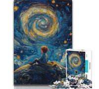 Rompecabezas de 1000 Piezas de El Principito del Cielo Nocturno para Adultos y Adolescentes Ejercita el Cerebro, Juguetes adictivos para Cultivar la Paciencia, Juego de desafío único 38x26cm