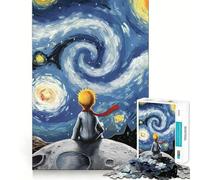 Rompecabezas de 1000 Piezas de El Principito y La Noche Estrellada para Adolescentes Juguete para desarrollar la Habilidad y el estrés Corte preciso Un Regalo Encantador 38x26cm