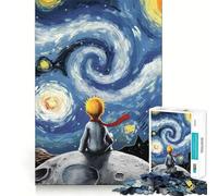 Rompecabezas de 1000 Piezas de El Principito y La Noche Estrellada para Adolescentes Juguete para desarrollar la Habilidad y el estrés Corte preciso Un Regalo Encantador 50x75cm