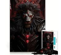 Rompecabezas de 1000 Piezas de El Rey León Furioso para Adultos Divertido Juego de Memoria con componentes Resistentes y de Corte Limpio aliviar el estrés (38x52cm)