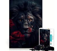 Rompecabezas de 1000 Piezas de El Rey León Negro para Adultos Rompecabezas de Memoria Disfrute del Montaje Lento de la Imagen Regalo Creativo 38x26cm