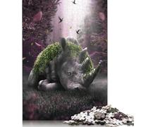 Rompecabezas de 1000 Piezas de El Rinoceronte Olvidado para Adultos, Ideal para Adolescentes a Partir de 12 años. Regalos de Nochebuena (75 x 50 cm).