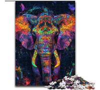 Rompecabezas de 1000 Piezas de Elefante arcoíris para Adolescentes Interacción Entre Padres e Hijos Que Reduce el estrés (50x75cm)