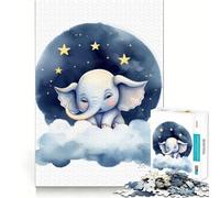 Rompecabezas de 1000 Piezas de Elefante bebé Diversión precisa con articulaciones Juego cognitivo Diversión para Relajarse Juego artístico de cumpleaños (38x26cm)