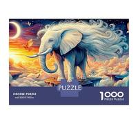 Rompecabezas de 1000 Piezas de Elefante bebé en el Cielo cósmico para Adultos, Juego Educativo, decoración, desafío, Alta dificultad, cumpleaños Masculino y Femenino, 70 x 50 cm/1000 Piezas, Regalos
