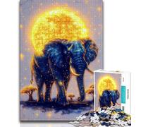 Rompecabezas de 1000 Piezas de Elefante Dorado para Adultos y Adolescentes Entrena tu Cerebro y Tus Manos Regalos para Amigos y Familiares 38x26cm