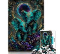 Rompecabezas de 1000 Piezas de Elefante Mágico para Adolescentes, Alivia el Estrés, Desafío Difícil, Mejora el Amor en Parejas, 50x75cm