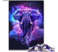 Rompecabezas de 1000 Piezas de Elefantes Coloridos en Humo de Madera, Padres,Amantes y Amigos Edad Recomendada: 14+ 50x75cm Actividad Divertida para una Noche de Juegos en Familia