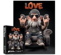 Rompecabezas de 1000 piezas de enano gángster para adultos, rompecabezas de arte colorido con temática de gángsters, rompecabezas para decoración del hogar, regalos familiares, perfecto para noches de