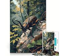Rompecabezas de 1000 Piezas de Escarabajo Negro,Juego cognitivo,Regalo,Momento Acogedor,Escena navideña,Arte (50x75cm)