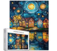 Rompecabezas de 1000 piezas de escena nocturna de ciudad para adultos, estilo Van Gogh, arte de pintura al óleo, rompecabezas colorido para decoración del hogar, regalos, rompecabezas familiar