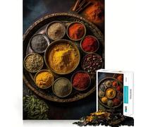 Rompecabezas de 1000 Piezas de Especias, Comida y Cocina para Adolescentes Juguete de razonamiento, Habilidad, Tranquilidad, Calma, Corte Exacto, Sorpresa navideña 38x26cm