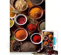Rompecabezas de 1000 Piezas de Especias, Comida y Cocina para Adolescentes Juguete de razonamiento, Habilidad, Tranquilidad, Calma, Corte Exacto, Sorpresa navideña 38x26cm