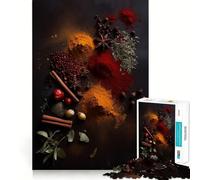 Rompecabezas de 1000 Piezas de Especias Rojas y Naranjas para Adolescentes Refuerza la Memoria y el vínculo Familiar Bordes precisos Regalo Original (38x26cm)