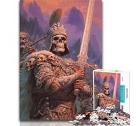 Rompecabezas de 1000 Piezas de Esqueleto del Rey Guerrero para Adolescentes Juguetes educativos interacción Entre Padres e Hijos 26x38cm