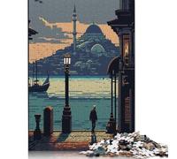Rompecabezas de 1000 Piezas de Estambul Pixel Art 02, Rompecabezas creativos Cuadrados para Adultos y Rompecabezas de Madera, Juguetes educativos, 1000 Piezas (75 x 50 cm)