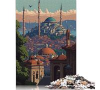 Rompecabezas de 1000 Piezas de Estambul Pixel Art 03, Rompecabezas de Madera, Juego Educativo, Juguete de desafío, 1000 Piezas (75 x 50 cm)