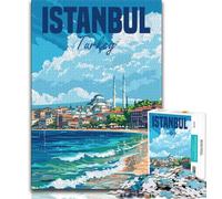Rompecabezas de 1000 Piezas de Estambul, Turquía, para Adultos y Adolescentes Ayuda a ejercitar el Cerebro Juguetes adictivos para Cultivar la Paciencia Gran Regalo 38x26cm
