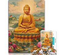 Rompecabezas de 1000 Piezas de estatuas de Buda para Adultos y Adolescentes Un Juego desafiante y Familiar, Toda la Familia (38x26cm)