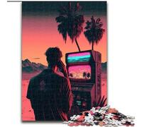 Rompecabezas de 1000 Piezas de estética Vaporwave, tamaño 26x38cm, Ideal para el Cerebro, Adolescentes y decoración del hogar.