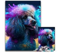 Rompecabezas de 1000 Piezas de fantasía de caniche,Rompecabezas Imposible para Adultos,Adolescentes y familias,decoración Hacer tú Mismo y un desafío para el Cerebro,26x38cm