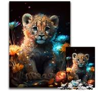 Rompecabezas de 1000 Piezas de fantasía de león,Rompecabezas Imposible para Adultos,Adolescentes y familias,decoración Hacer tú Mismo y un desafío para el Cerebro,26x38cm