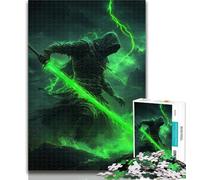 Rompecabezas de 1000 Piezas de fantasía de samurái Ninja para Adultos y Adolescentes, Juguetes educativos, Juegos para aliviar el estrés, Lista de Deseos con Papá Noel, 26x38cm