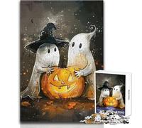 Rompecabezas de 1000 Piezas de Fantasmas y Calabazas de Halloween para Adolescentes, Juego de Desarrollo del Pensamiento lógico, Gran Regalo para Momentos significativos, tamaño 50x75cm