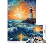 Rompecabezas de 1000 Piezas de Faro Estrellado Juguete Educativo Regalo de cumpleaños Juego práctico con póster a Juego y Hoja de Trivia (tamaño 50x75cm)