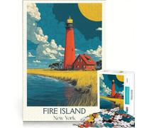 Rompecabezas de 1000 Piezas de Fire Island, NY, Juego Imposible, Corte de precisión, con Piezas de Formas aleatorias Que encajan Perfectamente 50x75cm