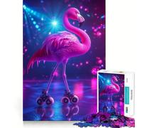 Rompecabezas de 1000 Piezas de flamencos Rosas patinando para Adolescentes Juguete Mental para Momentos de Paz Regalo artístico (50x75cm)