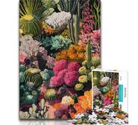 Rompecabezas de 1000 Piezas de Flor de Cactus para Adultos y Adolescentes Ayuda a ejercitar el Cerebro Juguetes adictivos para Cultivar la Paciencia Apto para Parejas 38x26cm