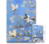 Rompecabezas de 1000 Piezas de Flores de Almendro, grúas, pájaros, Juguete, Juego Intelectual, Aprendizaje, Educativo, Regalo de Amigo Secreto, tamaño 38x52cm