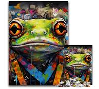 Rompecabezas de 1000 Piezas de Frog Graffiti para Adultos. Ideal para Parejas, Navidad, Año Nuevo y San Valentín. 50x75cm/19,68x29,52 Pulgadas.